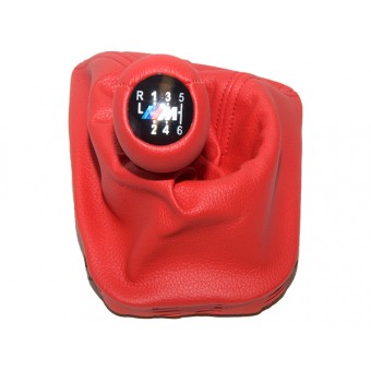 Topuzlu Vites Körüğü E46 -6 İleri- Man.Şanz; Kırmızı Suni Deri -///M-